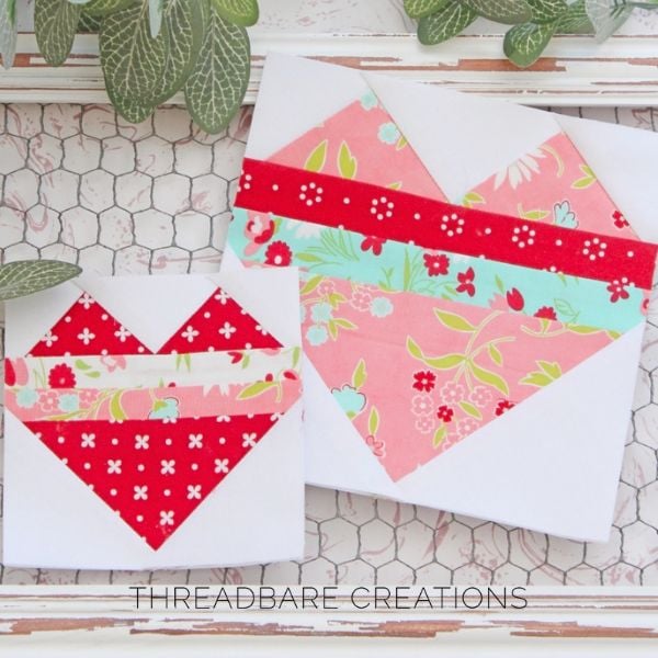 FPP Striped Heart Block - free quilt pattern