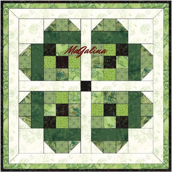 Four Leaf Clover Heart Quilt Block Pattern - etsy