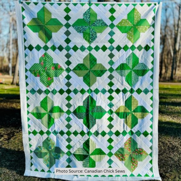 Green Quilt Idea from Canadian Chick Sews