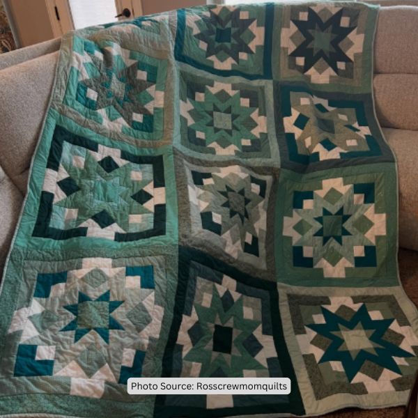Green Quilt Idea from Rosscrewmomquilts