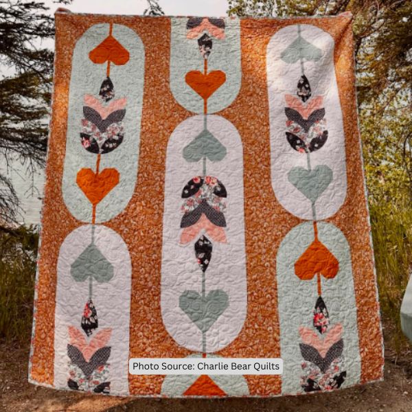 Heart Flower Quilt Idea from Charlie Bear Quilts