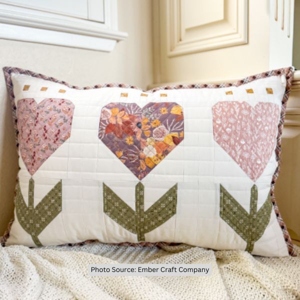 Heart Flower Quilt Idea from Ember Craft Company