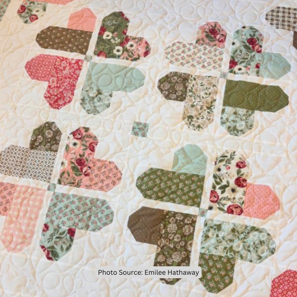Heart Flower Quilt Idea from Emilee Hathaway