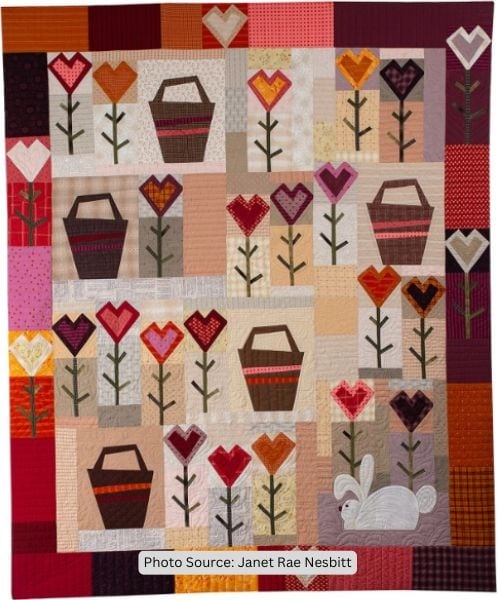 Heart Flower Quilt Idea from Janet Rae Nesbitt