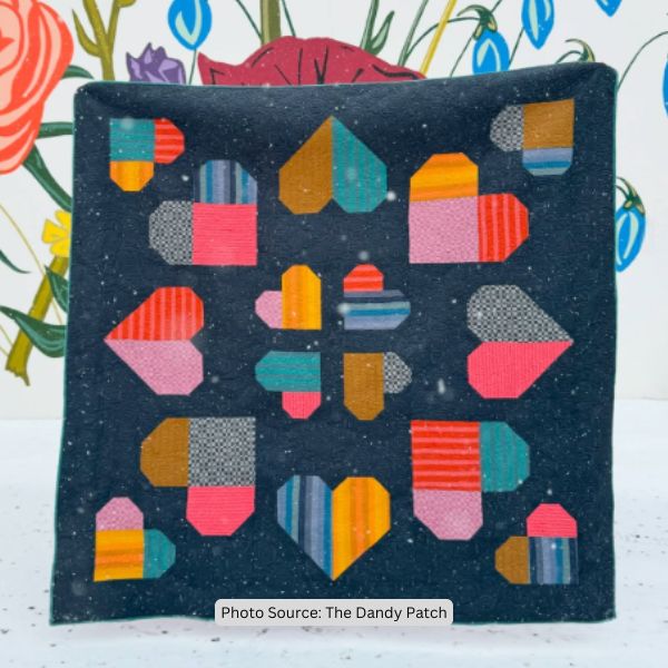 Heart Flower Quilt Idea from The Dandy Patch