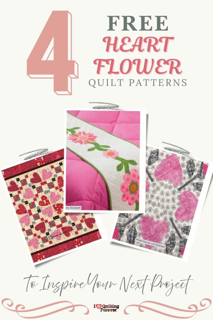 Heart Flower Quilt Patterns Roundup 1 ILQF Pinterest