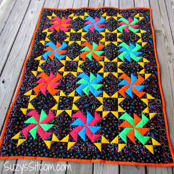 Jewel Tone Pinwheel Quilt Pattern - etsy