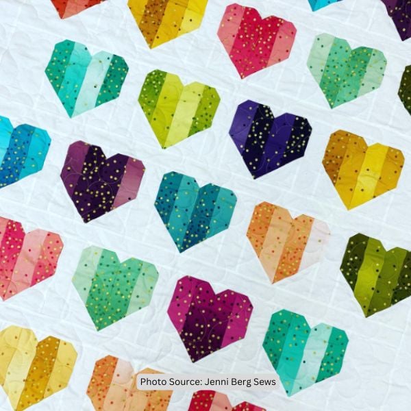 Ombre Heart Quilt Idea from Jenni Berg Sews
