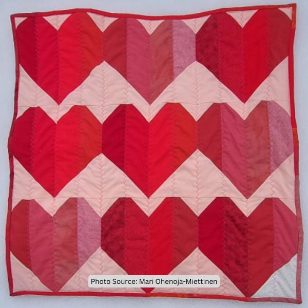 Ombre Heart Quilt Idea from Mari Ohenoja-Miettinen