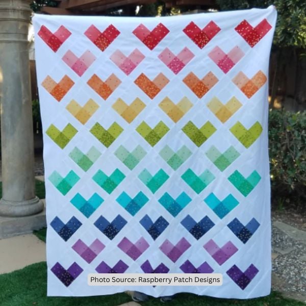 Ombre Heart Quilt Idea from Raspberry Patch Designs