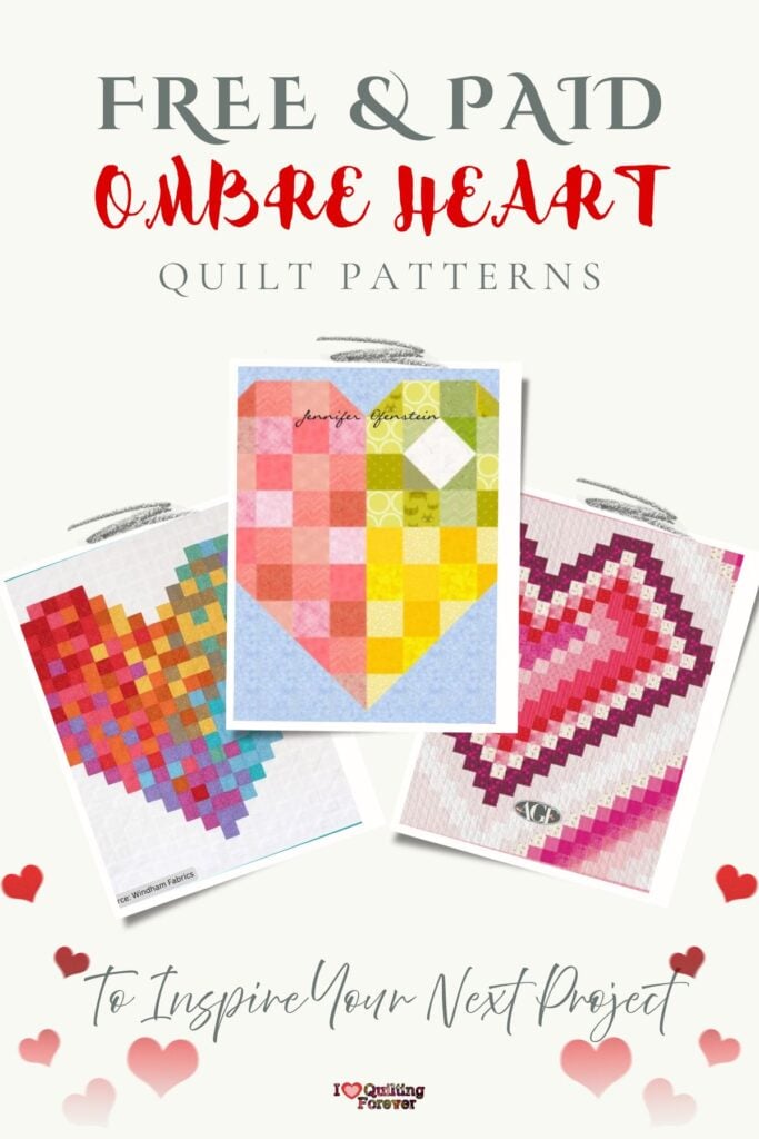 Ombre Heart Quilt Patterns Roundup 2 ILQF Pinterest