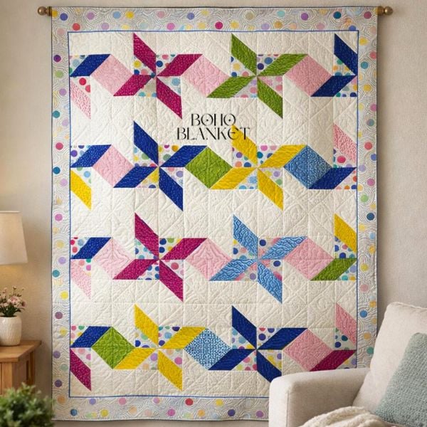 Playful Pinwheel Quilt Pattern - etsy