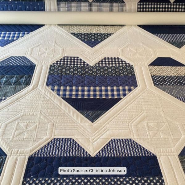 Strip Heart Quilt Idea from Christina Johnson