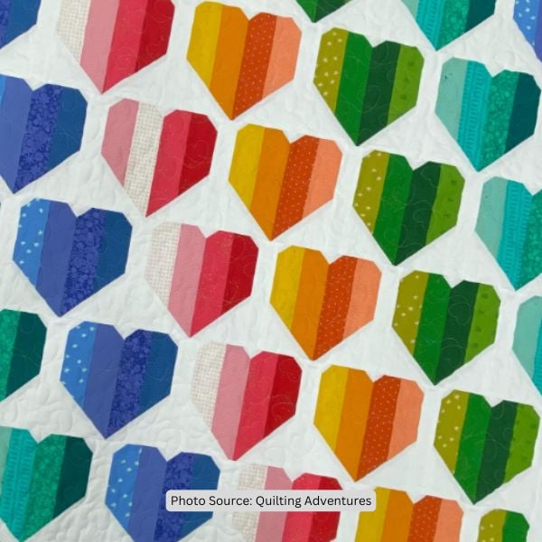 Strip Heart Quilt Idea from Quilting Adventures