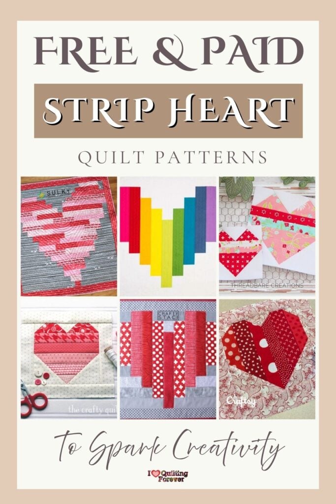 Strip Heart Quilt Patterns Roundup 3 ILQF Pinterest