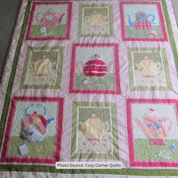 Teapot Quilt Idea from Cozy Corner Quilts