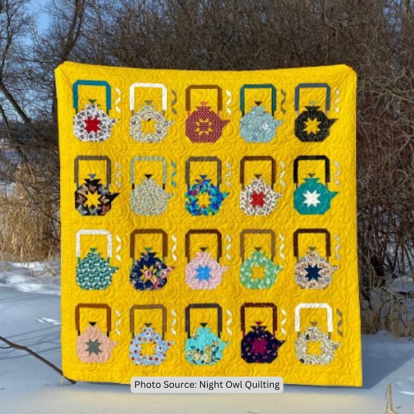 Teapot Quilt Idea from Night Owl Quilting