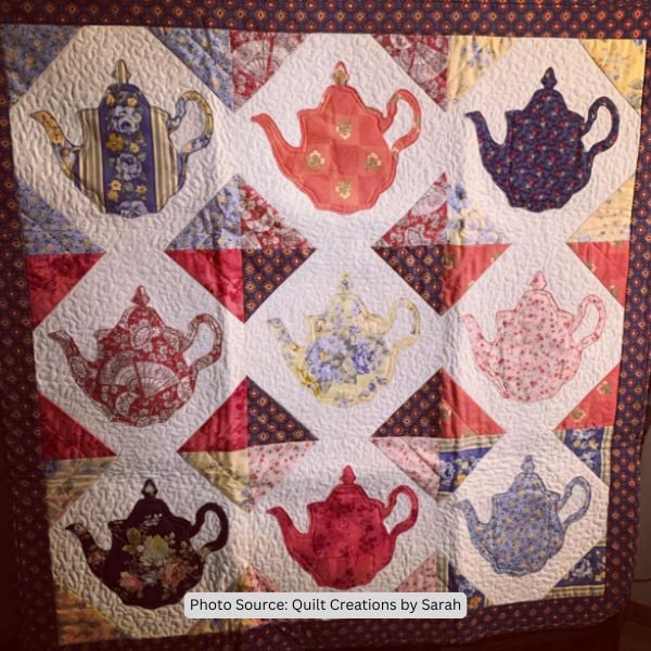 Teapot Quilt Idea from Quilt Creations by Sarah