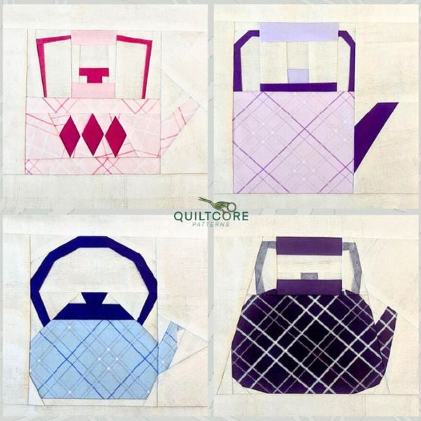 Teapots Quilt Block Pattern - etsy