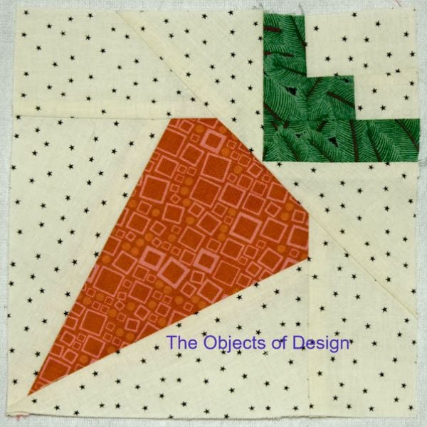 Bounding Bunny Carrot Block - free quilt pattern