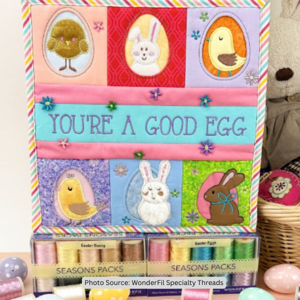 Bunny Mini Quilt Idea from WonderFil Specialty Threads