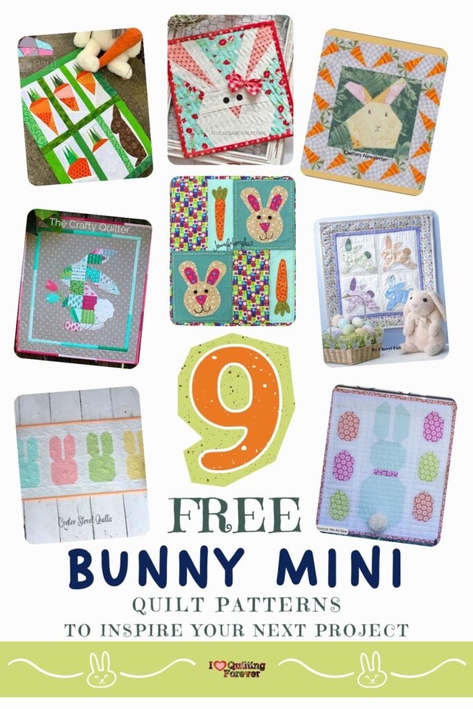 Bunny Mini Quilt Patterns Roundup 3 ILQF Pinterest