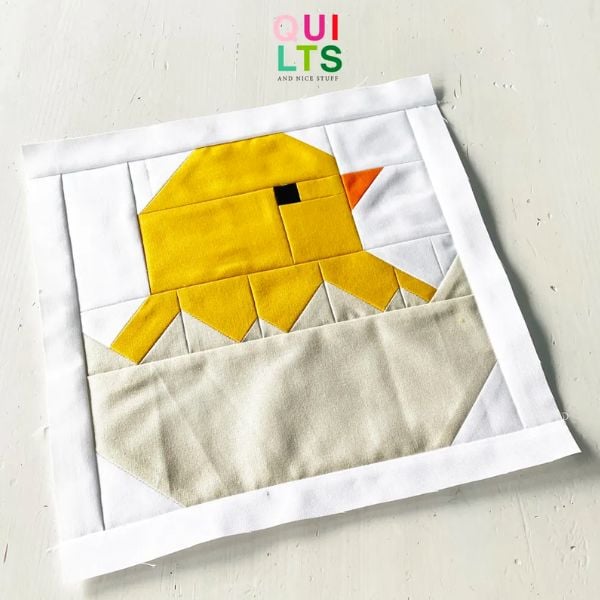Chick In Eggshell Quilt Block Pattern - etsy