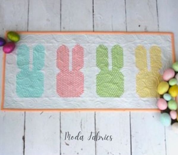 Easter Table Runner Quilt Idea from Moda Fabrics