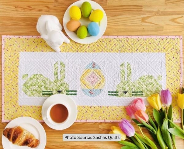 Easter Table Runner Quilt Idea from Sashas Quilts