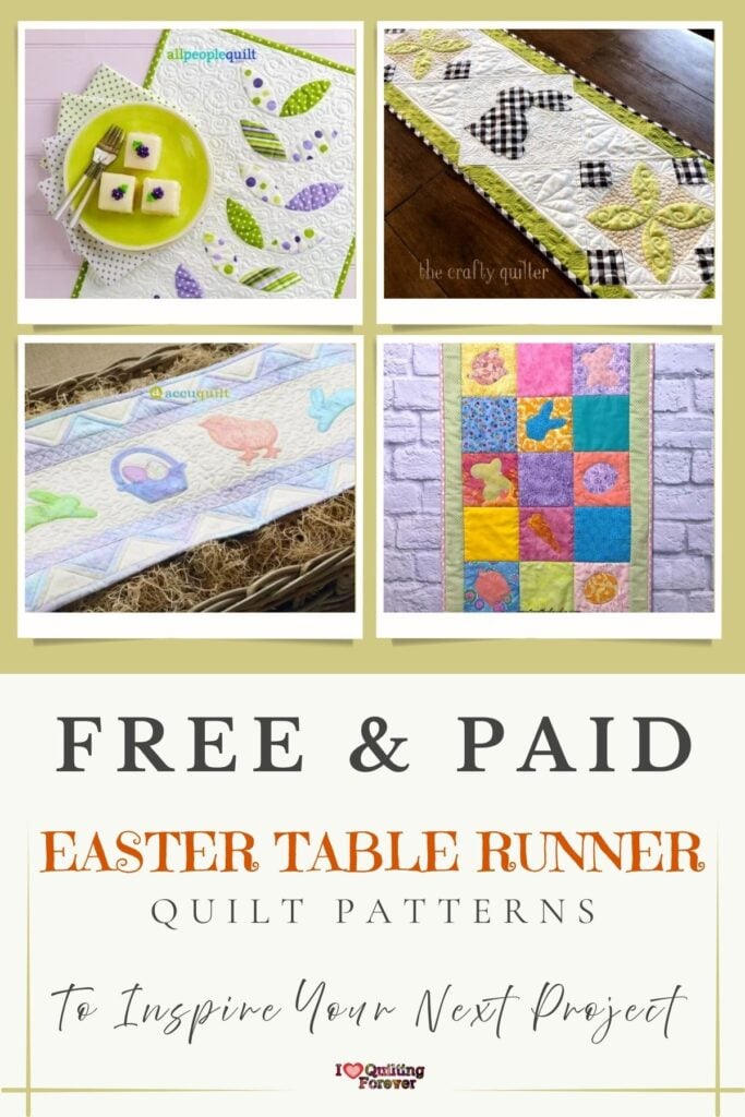 Easter Table Runner Quilt Patterns Roundup 2 ILQF Pinterest