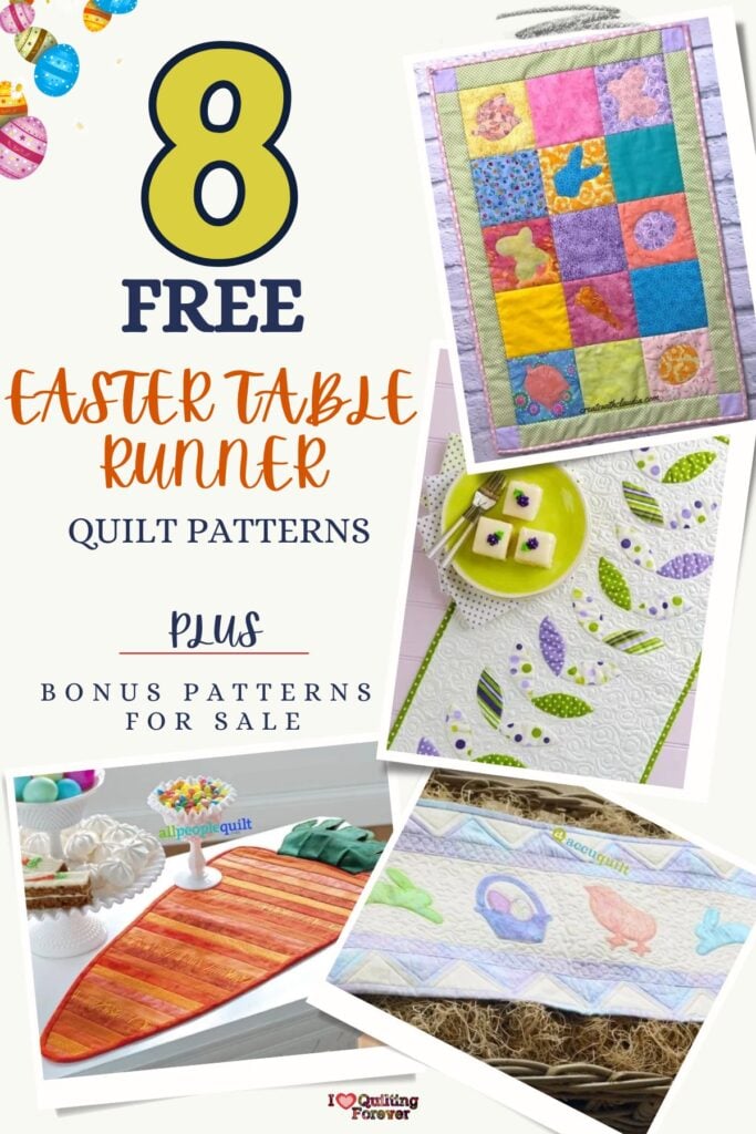 Easter Table Runner Quilt Patterns Roundup 4 ILQF Pinterest