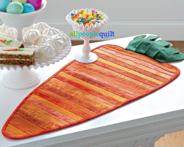 Flip & Sew Carrot Table Runner - free quilt pattern