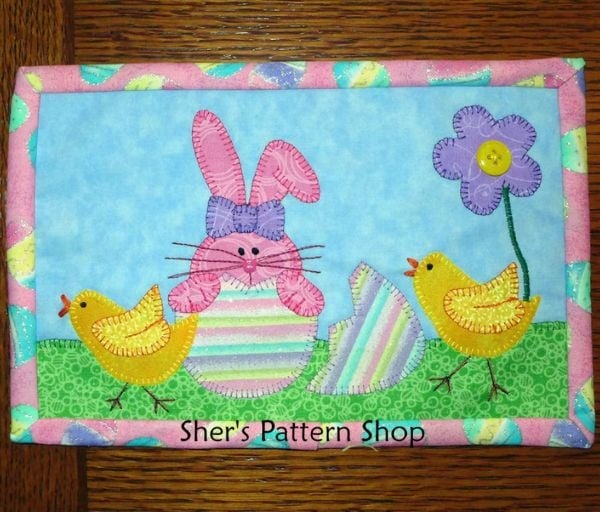 Hiding Bunny Mug Rug Quilt Pattern - etsy