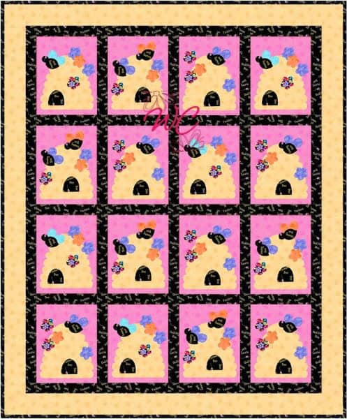 Bees Hive Flowers Quilt Pattern - etsy