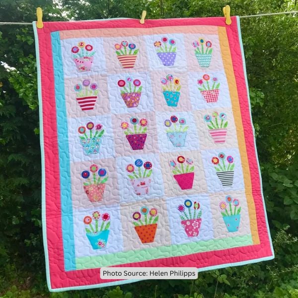 Checkerboard Flower Pots Quilt Pattern - etsy