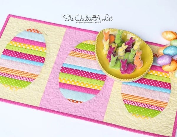 Cheerful Easter Egg Table Runner - free quilt pattern