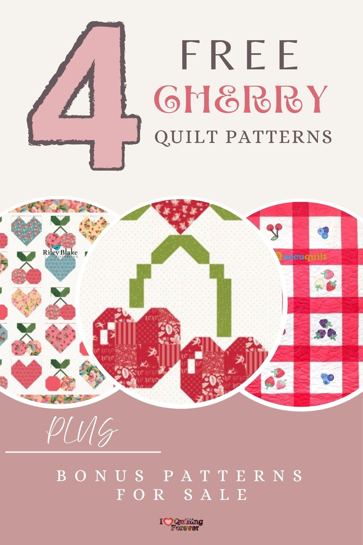 Cherry Quilt Patterns Roundup 1 ILQF Pinterest