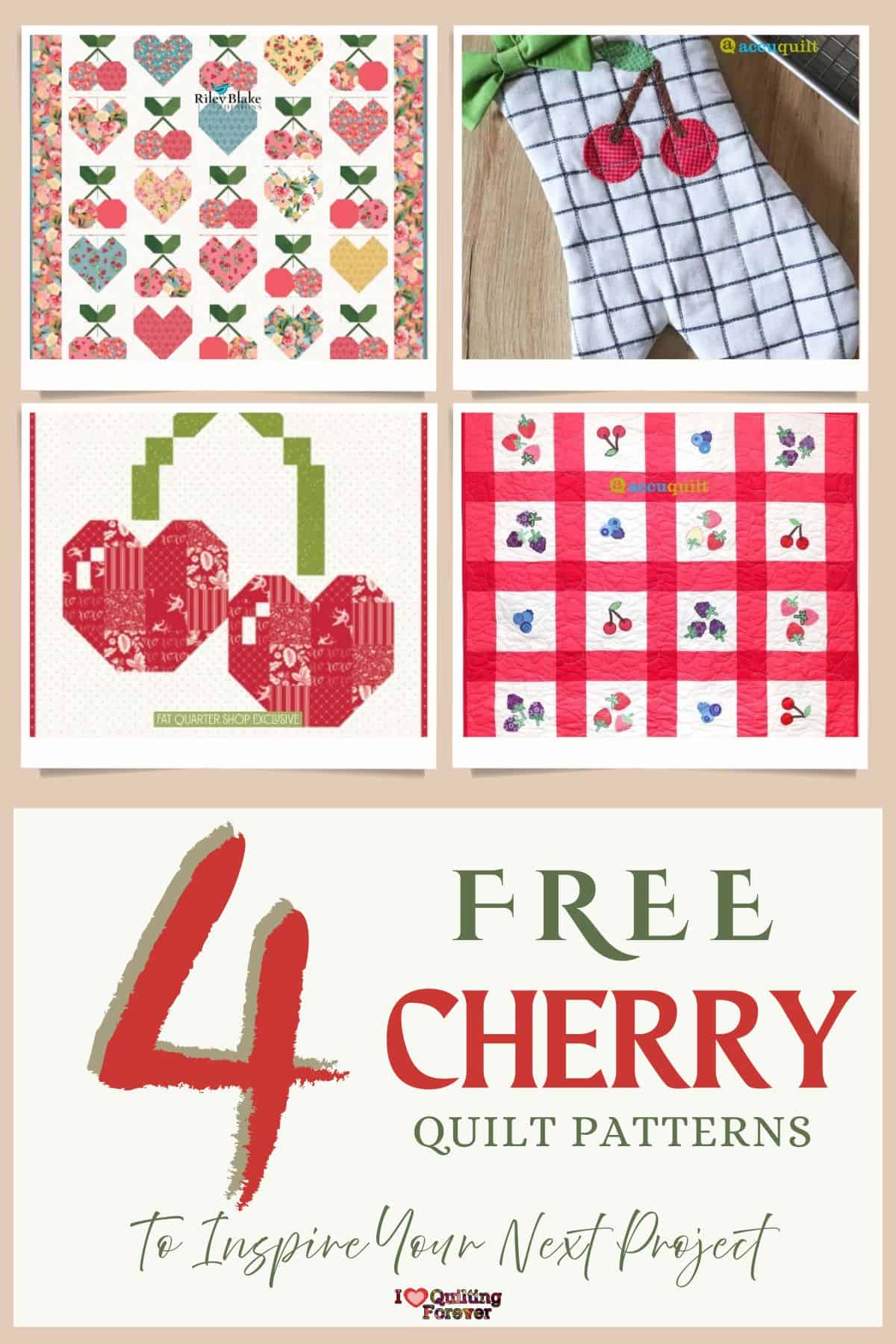 Top 4 Free Cherry Quilt Patterns (+7 Bonus Patterns For Sale) - I Love ...
