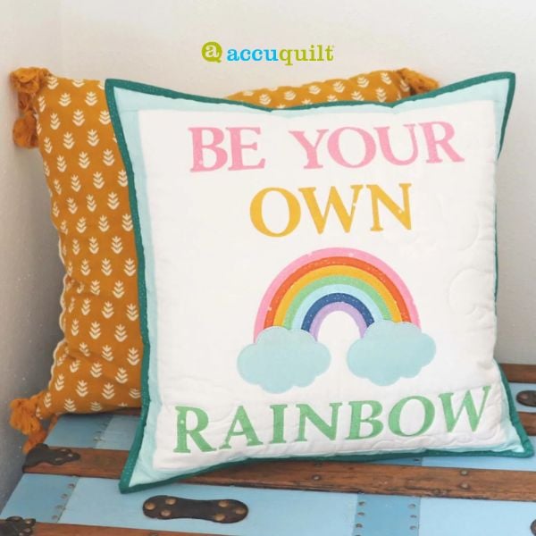 GO! Be Your Own Rainbow Throw Pillow - free quilt pattern