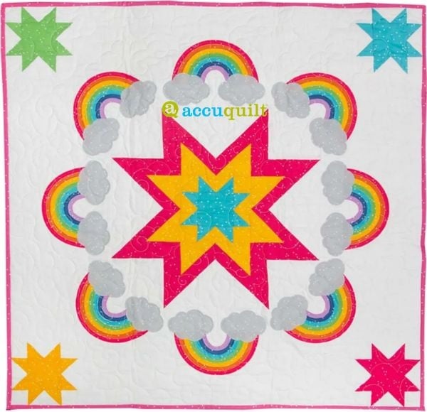 GO! Rainbow Radiance Table Topper - free quilt pattern