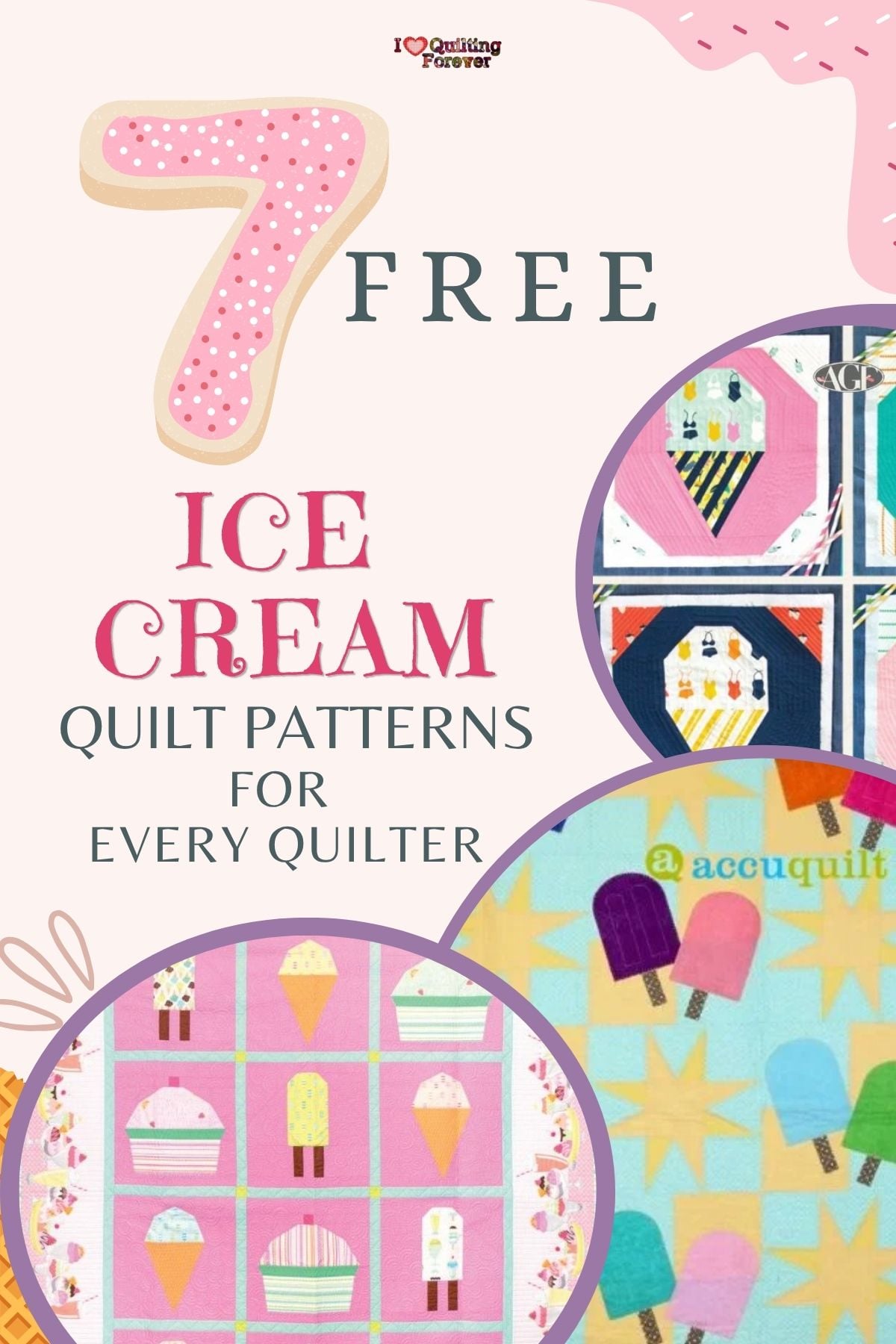 Ice Cream Quilt Patterns Roundup 1 ILQF Pinterest