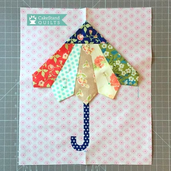 Jolly Brollies Block - free quilt pattern