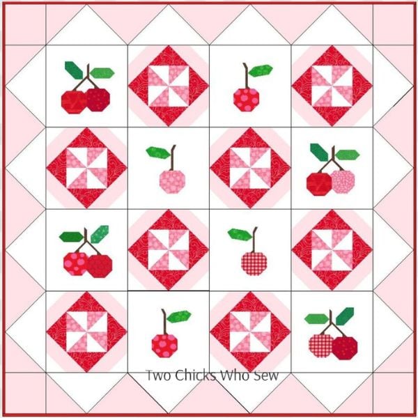 Oh Seaux Cherry Quilt Pattern - free quilt pattern