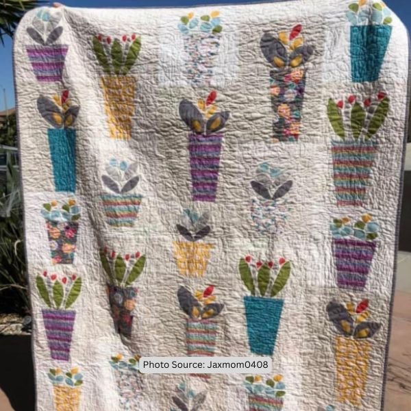 Potted Plant Quilt Idea from Jaxmom0408