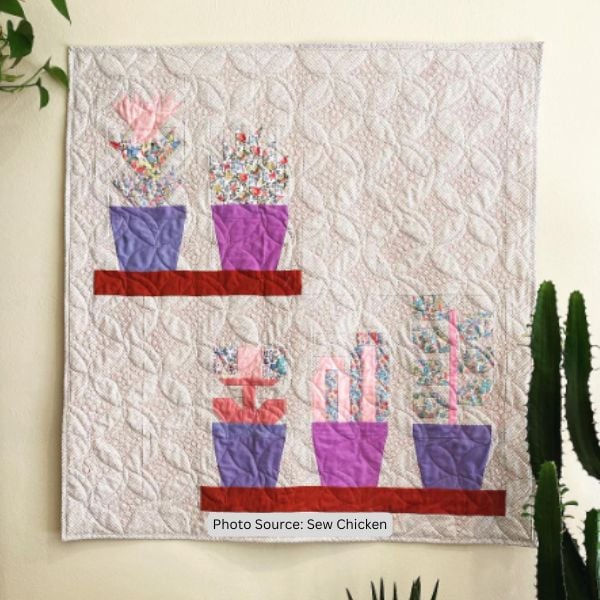 Potted Plant Quilt Idea from Sew Chicken