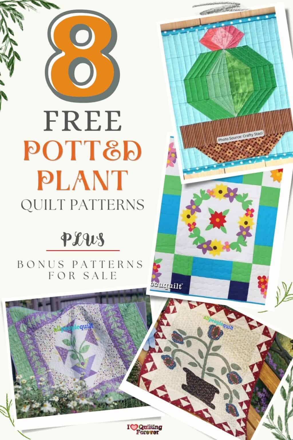Top 8 Free Potted Plant Quilt Patterns (+10 Bonus Patterns For Sale ...