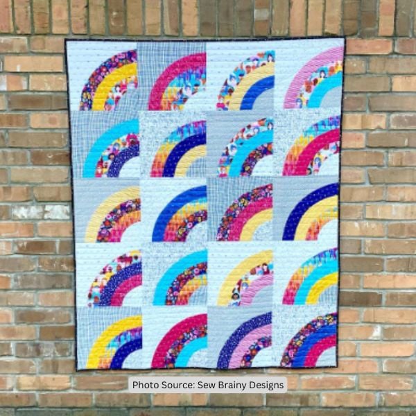 Rainbow Arc Quilt Idea from Sew Brainy Designs