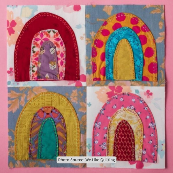 Rainbow Arc Quilt Idea from We Like Quilting