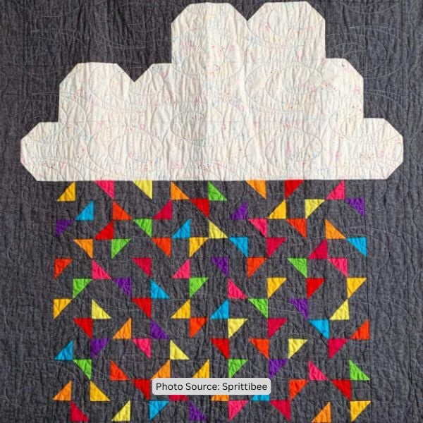 Raindrop Quilt Idea from Sprittibee