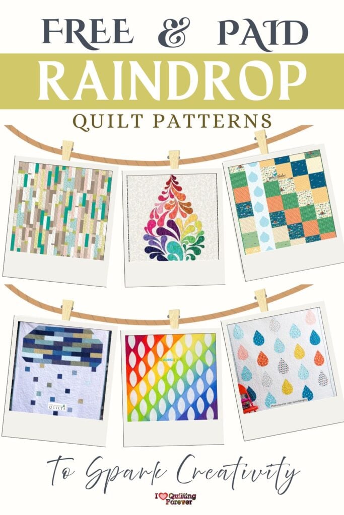 Raindrop Quilt Patterns Roundup 4 ILQF Pinterest